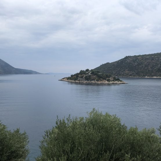 A photo of the Isle of Σκαρτσουμπονήσι in Ithaca, Greece.