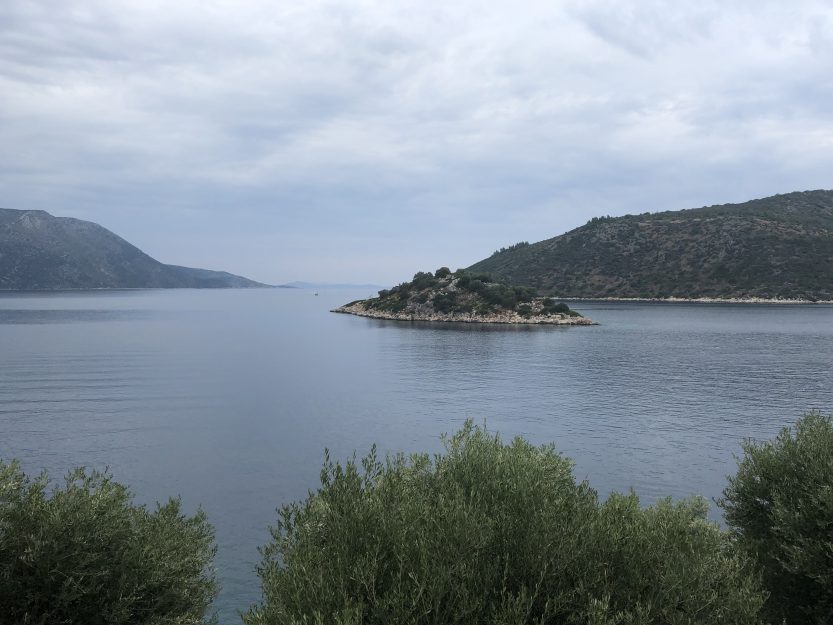 A photo of the Isle of Σκαρτσουμπονήσι in Ithaca, Greece.